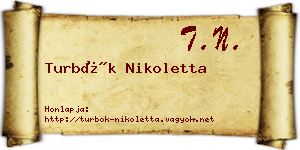 Turbók Nikoletta névjegykártya
