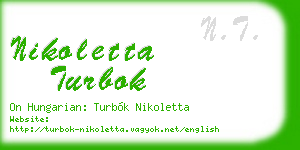 nikoletta turbok business card